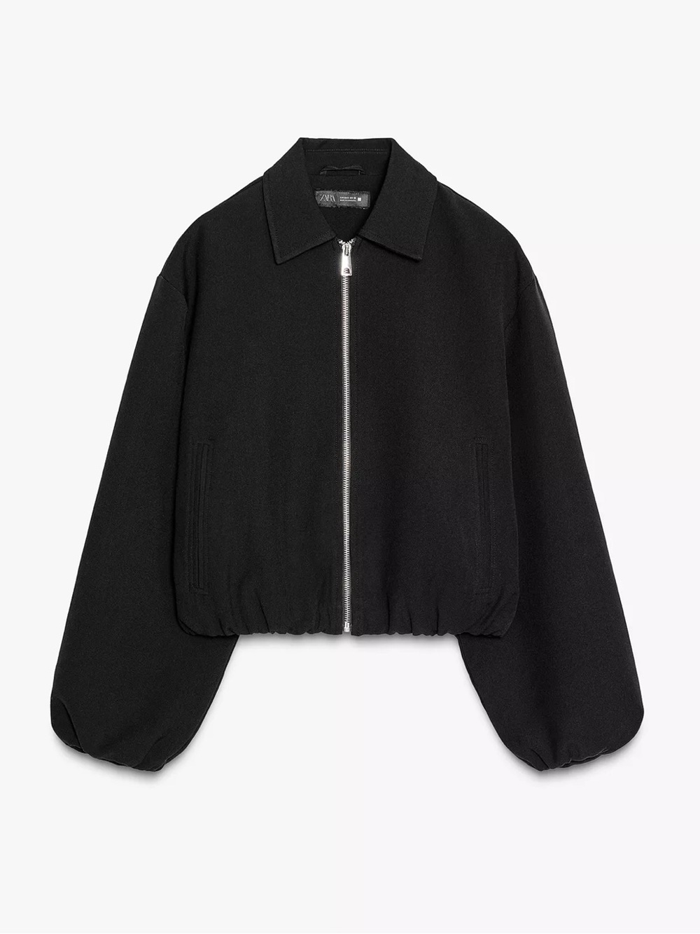 Zara Black Zip-Front Women's Jacket L